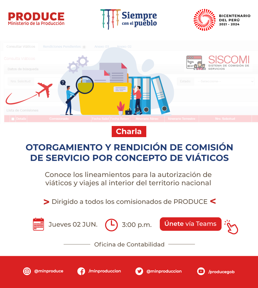 Invitación / Otorgamiento y rendición de comisión de servicio por concepto de viáticos