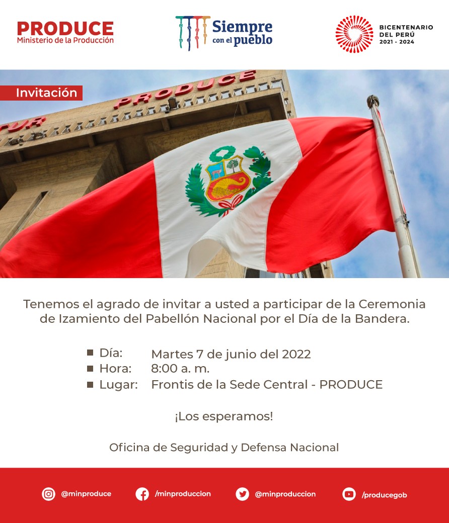 Invitación / Izamiento del Pabellón Nacional