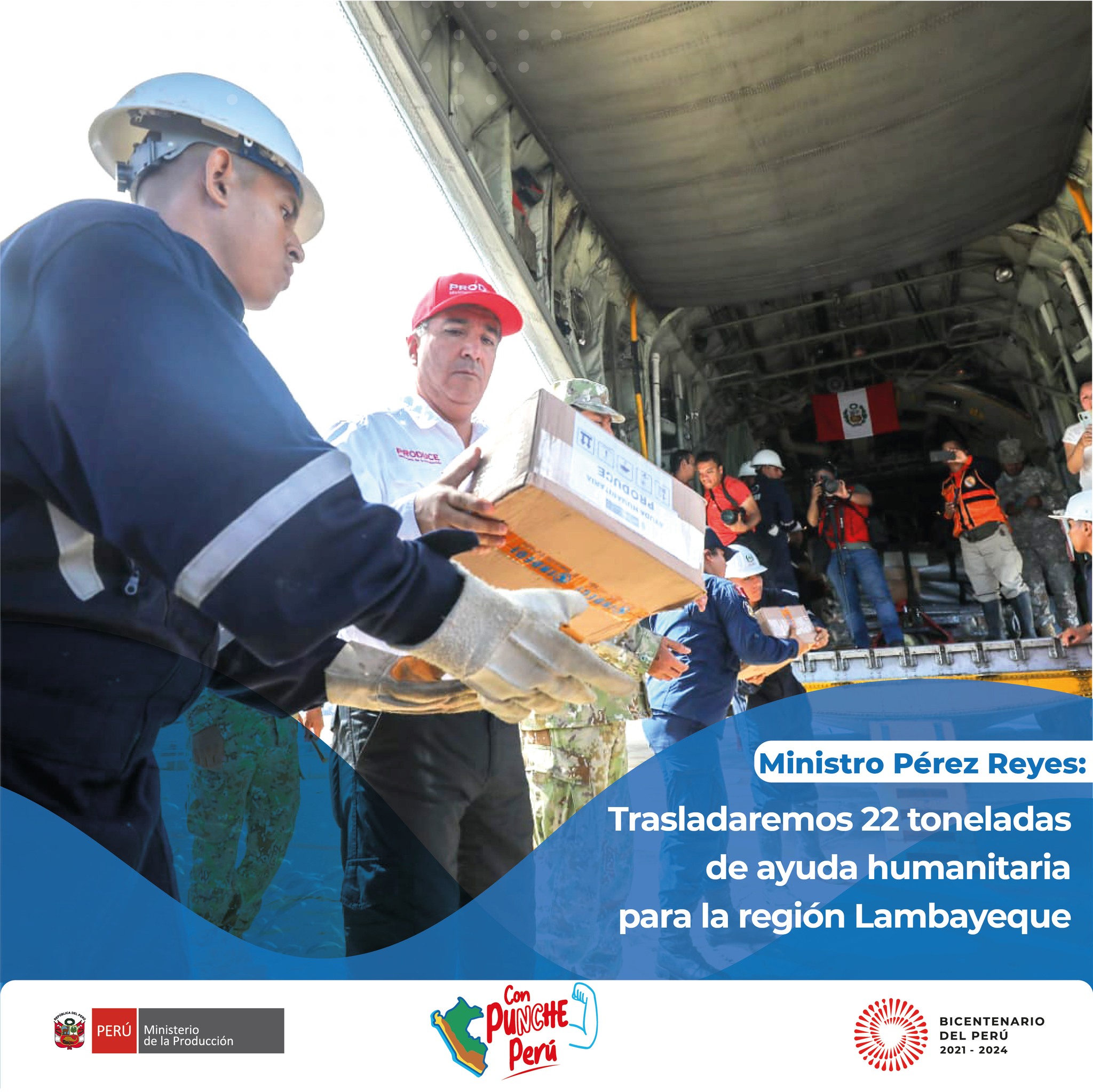 Ministro Pérez Reyes: Trasladaremos 22 toneladas de ayuda humanitaria para la región Lambayeque￼